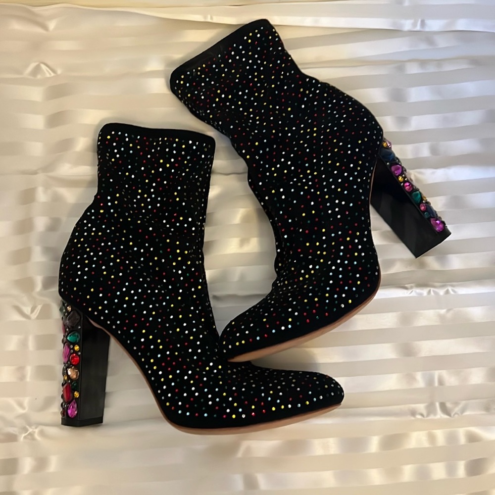 Jimmy Choo Maine Black Studded Ankle Boots